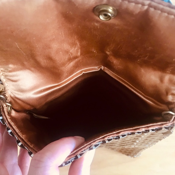 Vintage Whiting & Davis Bronze Metal Mesh Clutch Purse - Picture 5 of 6